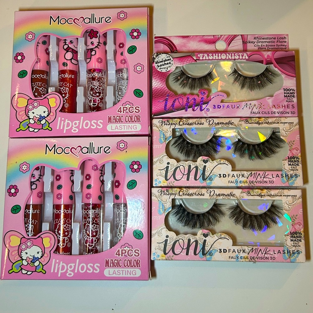 A bundle lip gloss and lashes!